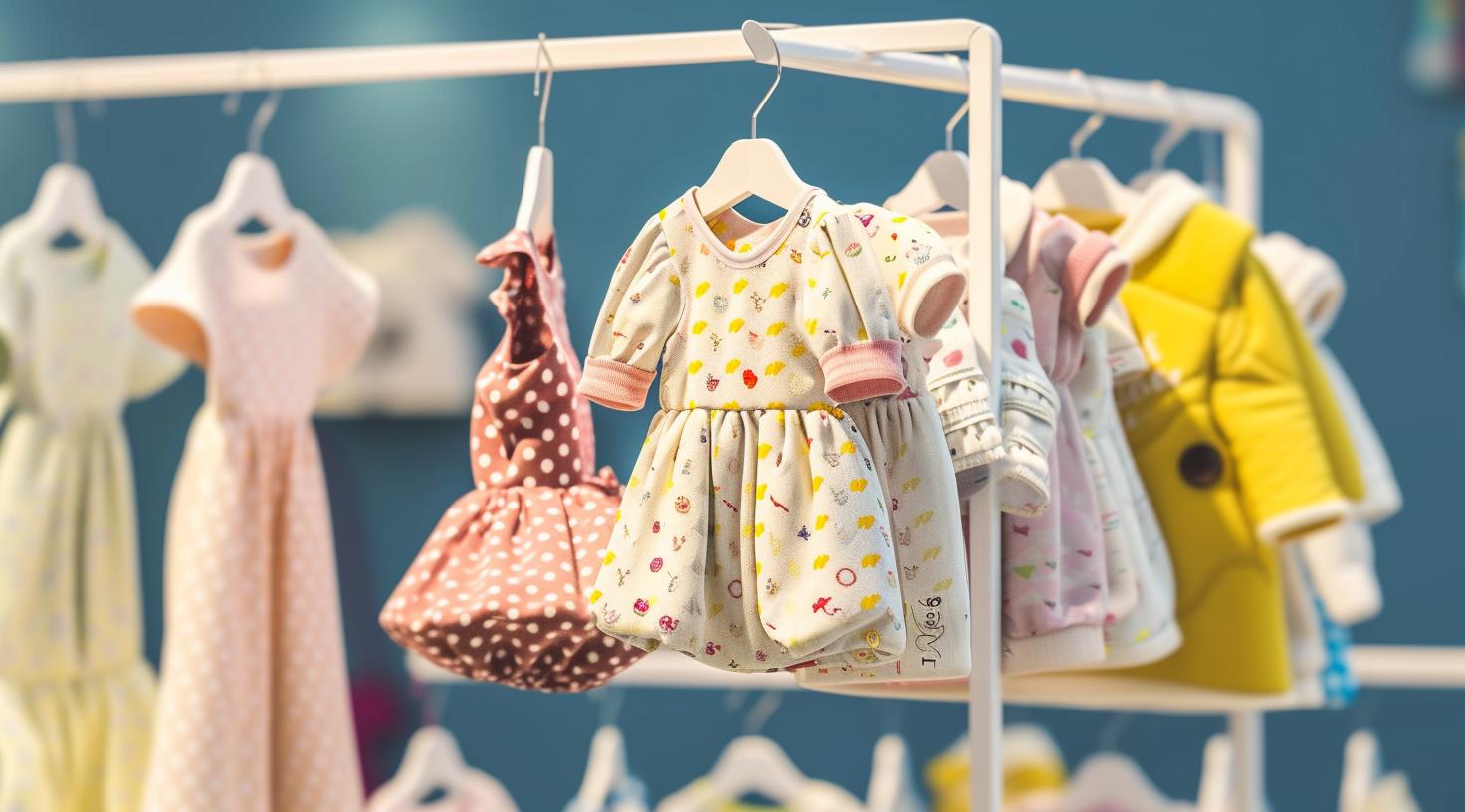 adorable newborn clothes on rack